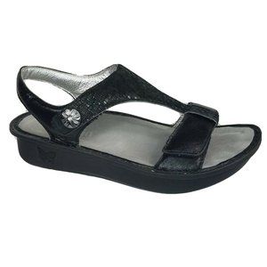 Alegria Kendra Black Leather Strappy Comfort Sandals 39 / 9 ~ KEN-765 Bling